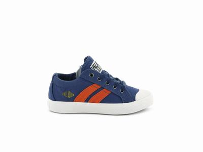 Zapatillas Palladium PALLAFLAME LOW CANVAS Niños Azules Claro Blancas | Costa Rica-28317